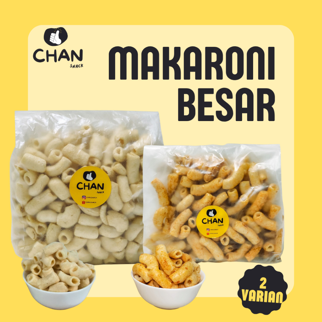 

Makaroni Besar Bantet Premium Rasa Original Asin / Rujak 250gr Renyah Kriuk Asin Pedas Gurih Manis Cemilan Snack Kiloan CHAN SNACK