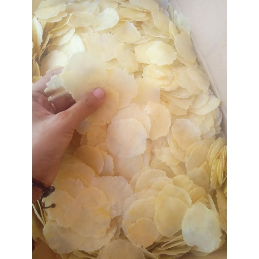 

Emping melinjo mentah ,1 biji 500g.Asli Kebumen.