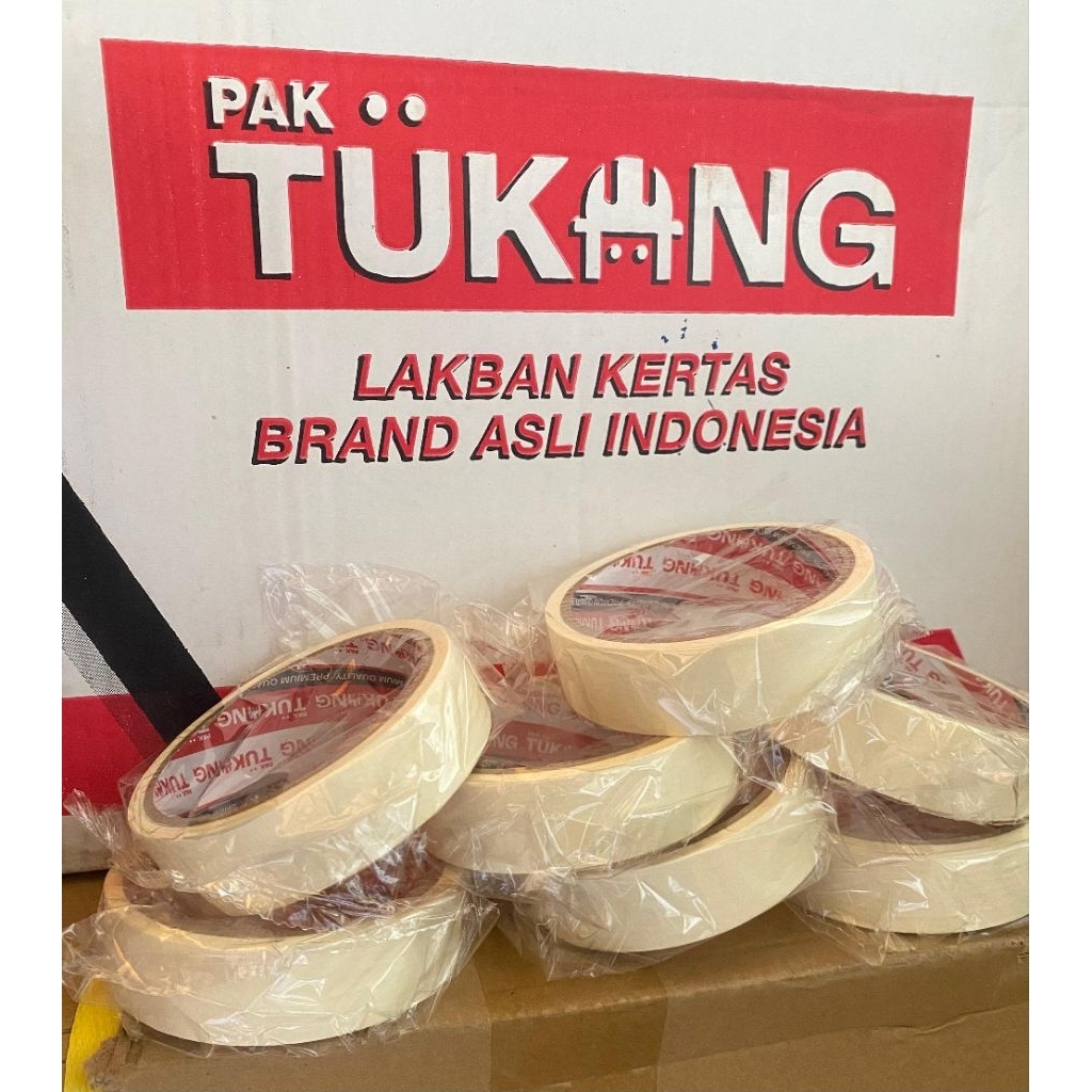 

Lakban Kertas 1”/Masking Tape Lakban Kertas warna Cream ukuran 1inc 24mm x 10yard