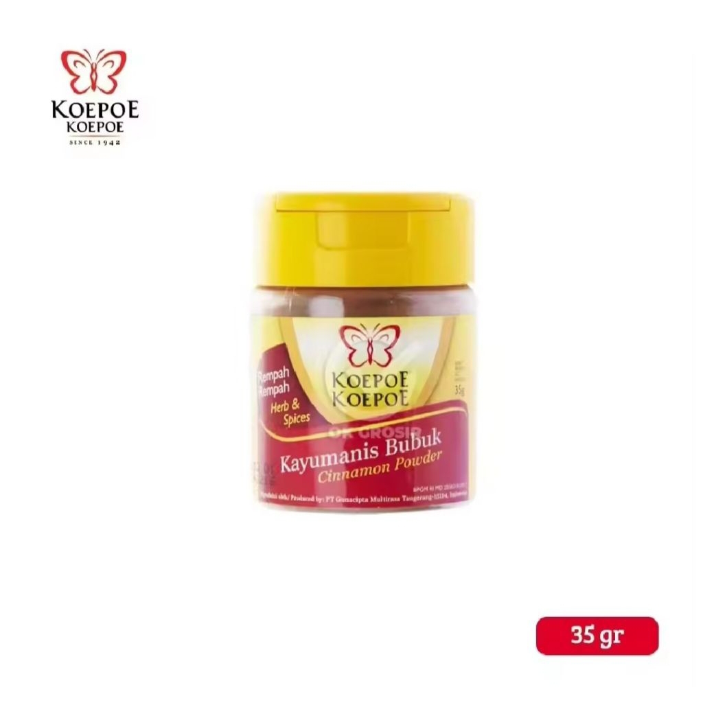

Kayu Manis Bubuk Koepoe Koepoe 35gr / Cinnamon Powder Koepoe / Kupu Kupu Rempah Kayu Manis Cinnamon