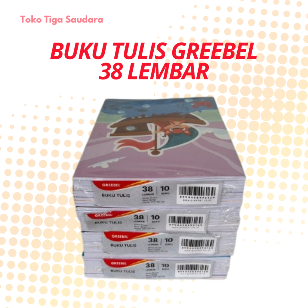 

Buku Tulis GREEBEL 38 Lembar 1 Pack Isi 10 Buku