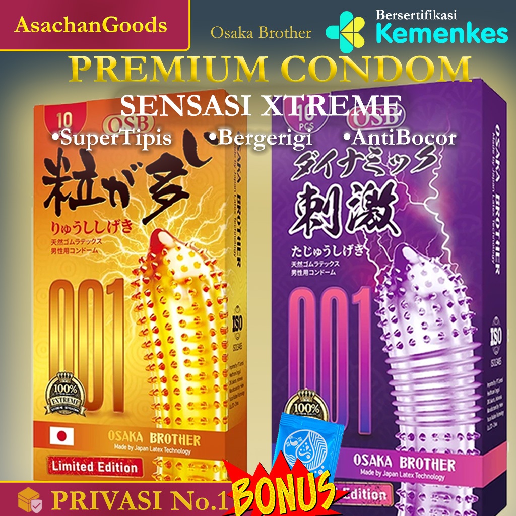 Kondom Jepang 001 condom Premium TERLENGKAP ber gigi berduri pengiriman instant COD privasi aman