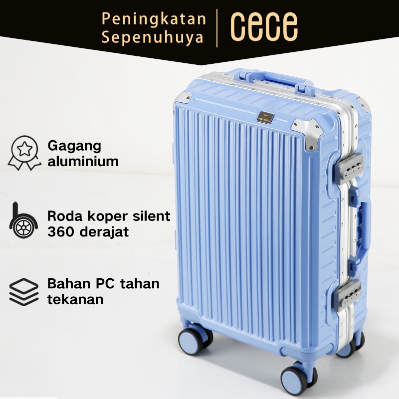 CECE Model baru koper rangka aluminium hardcase koper travel ringan 20 inch koper kabin