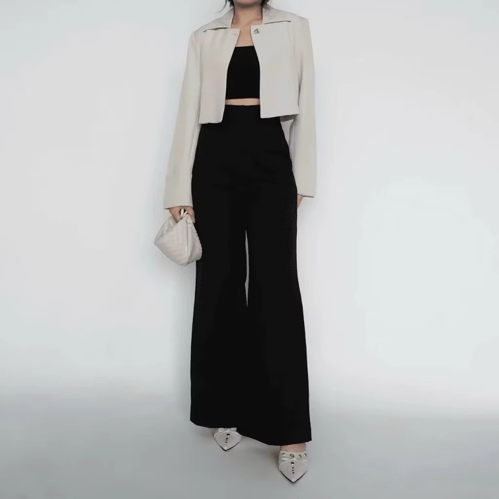 ETTA PANTS - Etta Pants Semi Flared Pants - Etta Pants Cutbray - Highwaist flare pant loose