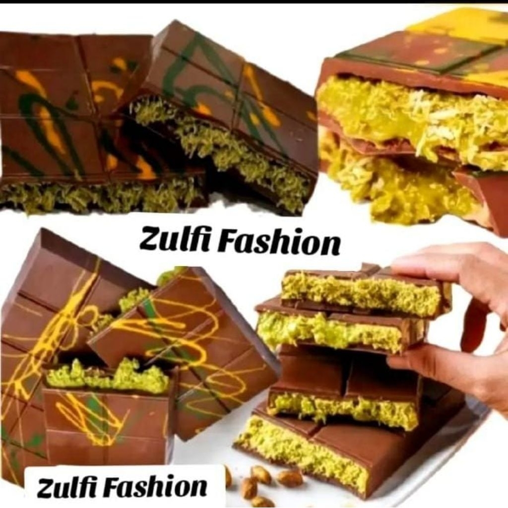

( 100% Asli ) Chocolate Dubai Original Crispy "PISTACHIO KUNAFE" Berat ±270 gr ,Size 16x8 cm ,Coklat Viral Lembut Meleleh Dimulut Cemilan Cokelat Choco Food