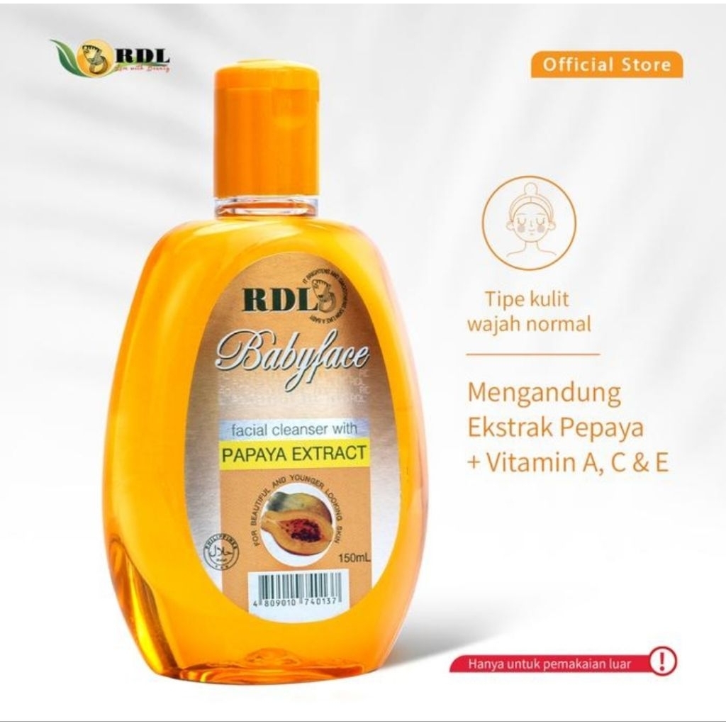 RDL BABY FACE FACIAL CLEANSER PAPAYA Toner Pepaya 150ml