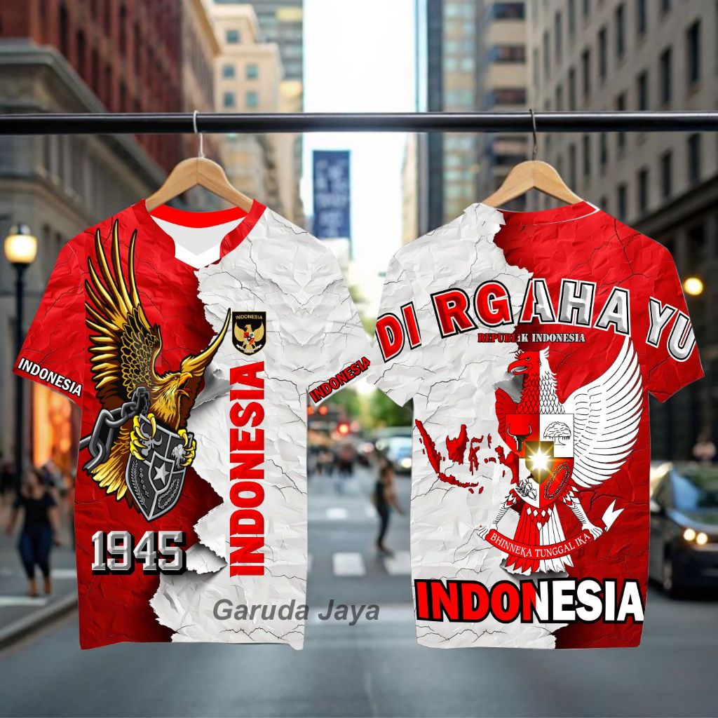 KAOS 17 AGUSTUS, KAOS MERAH PUTIH, JERSEY AGUSTUS MERAH PUTIH, FULL PRINTING