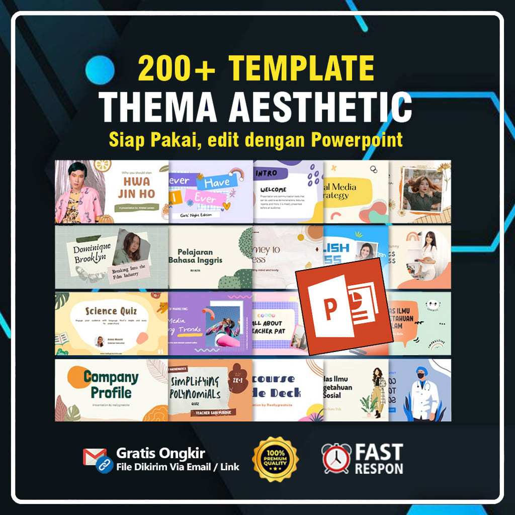 200+ Template (Powerpoint) PPT Aesthetic kekinian slide