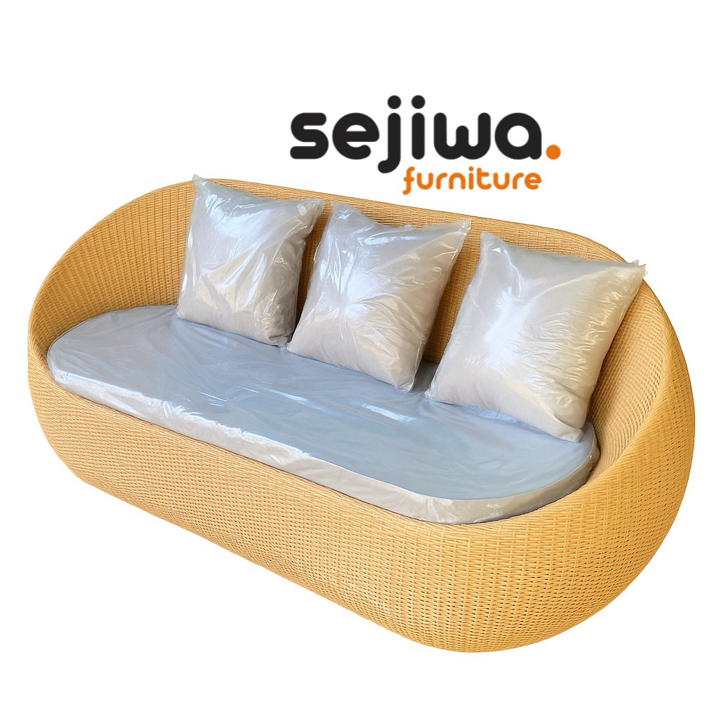 Sofa Outdoor Rotan Sintetis / Sofa Oval Rotan Sintetis / Sofa Kolam Renang