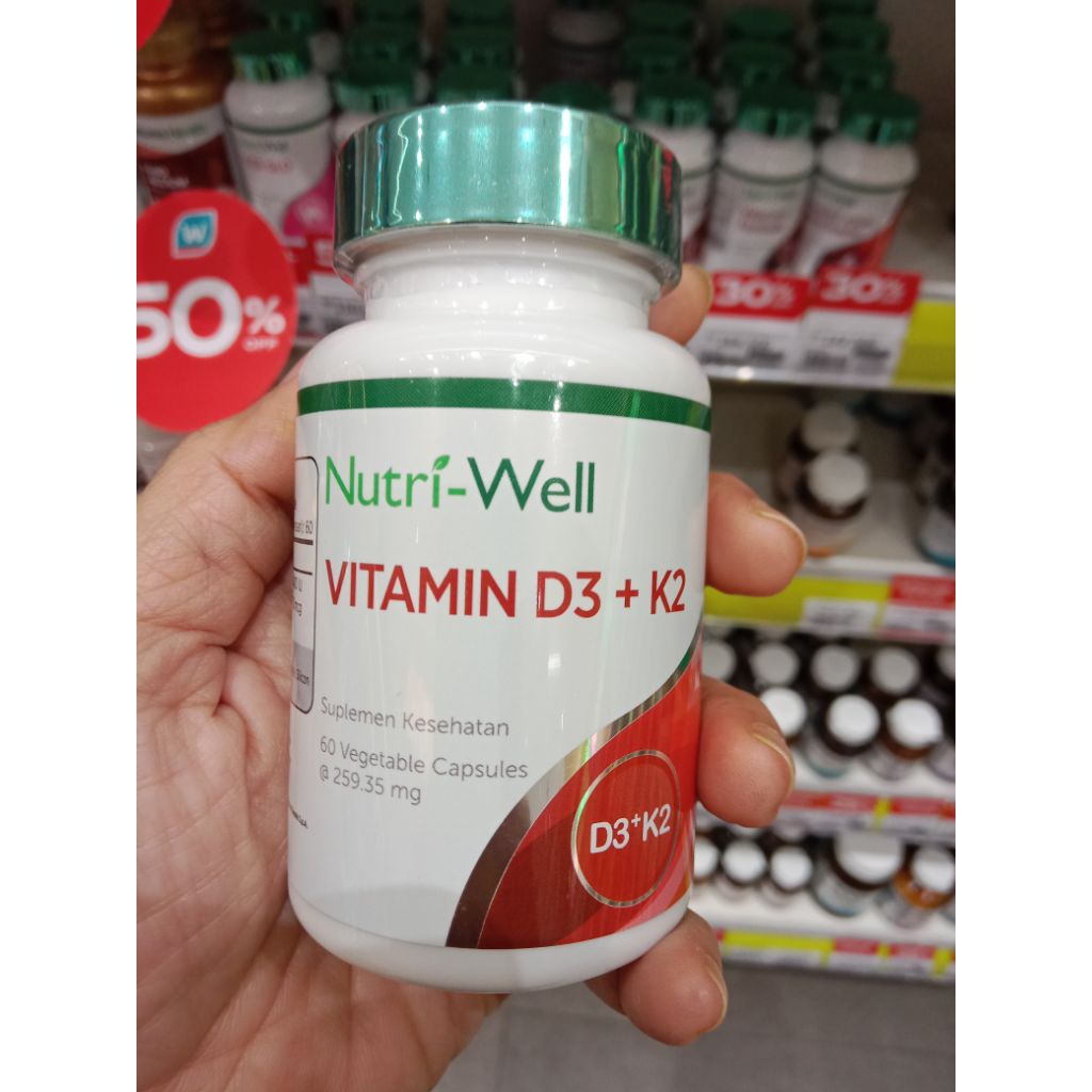 Nutriwell Vitamin D3 + K2 vegetable capsules