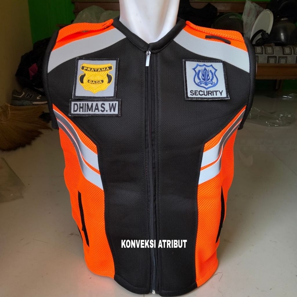 rompi security orange tebal terbaru