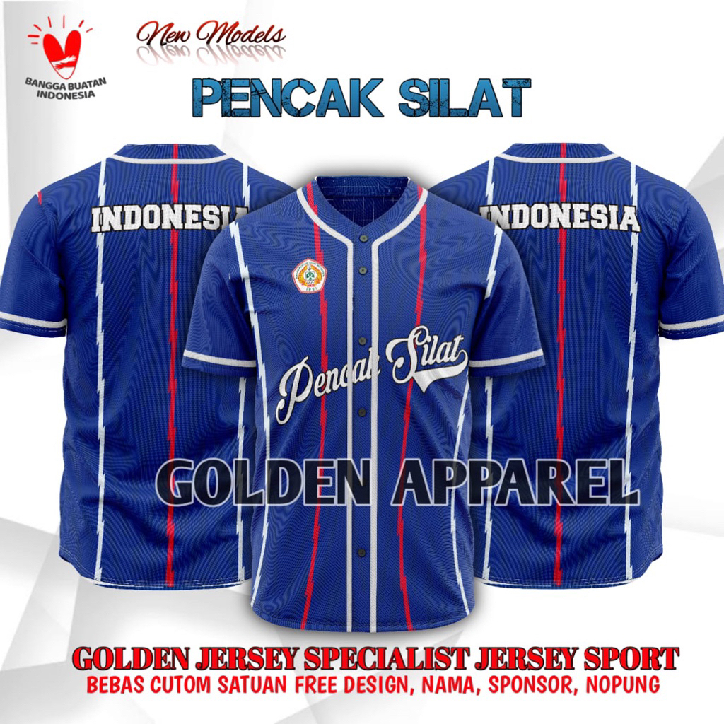 Jersey Pencak Silat Baseball / FREE CUSTOM Nama Maupun Logo / IPSI