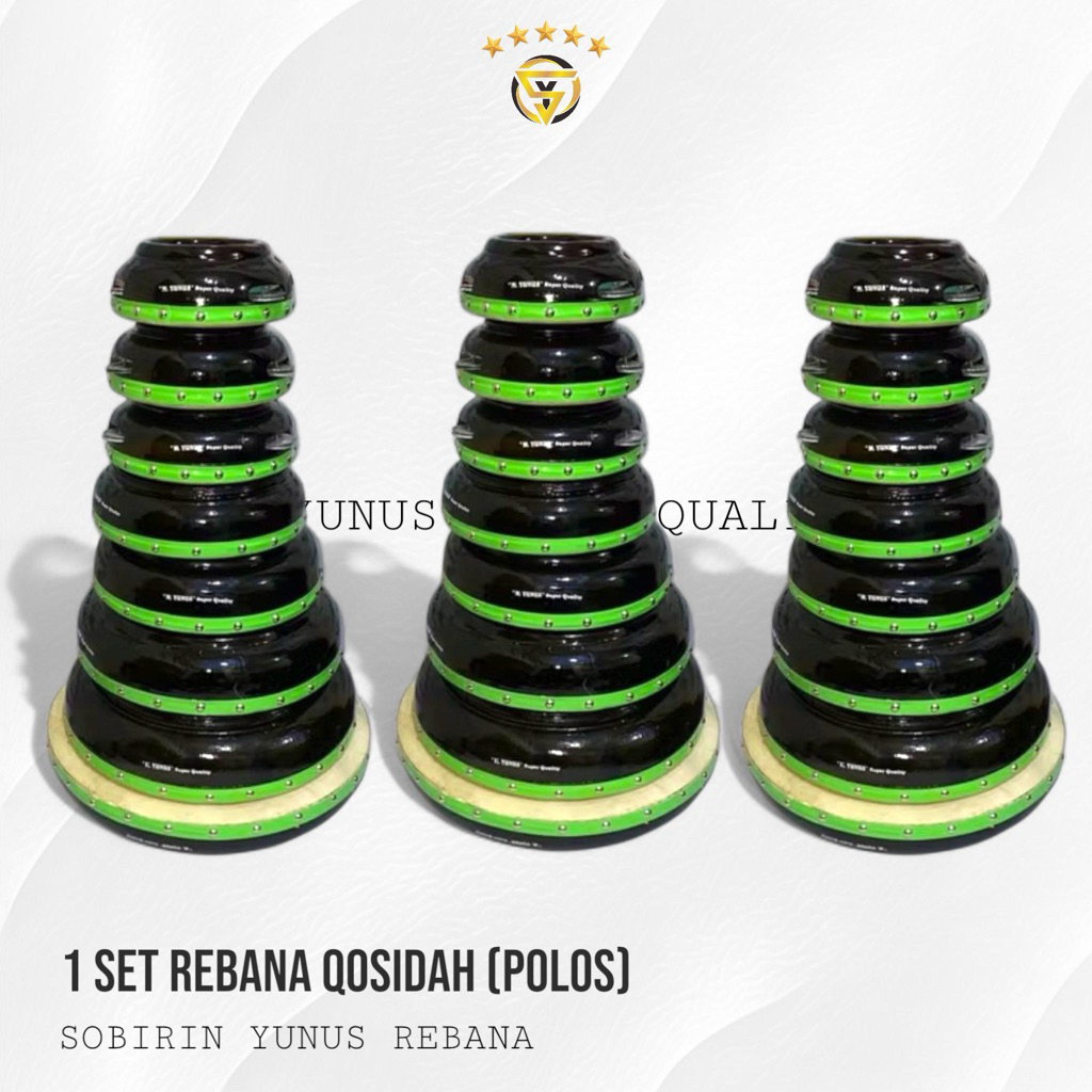 Rebana Qosidah Lengkap 1 Set Polos “M Yunus” Super Quality 11 Pemain