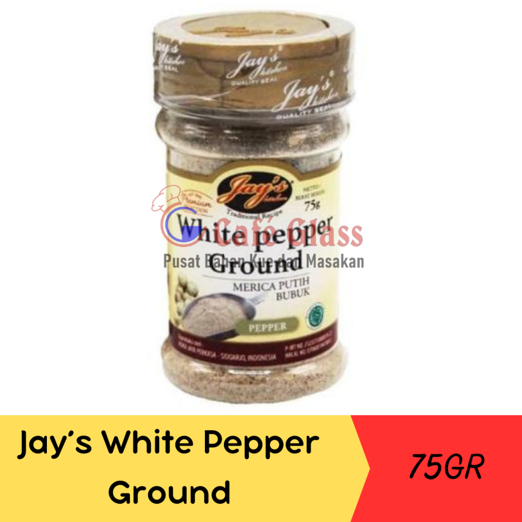 

Jay's White Pepper Ground / Lada Putih Bubuk-75Gr