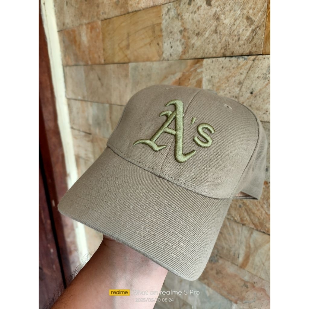 Topi MLB A's build up original second fashion pria/wanita