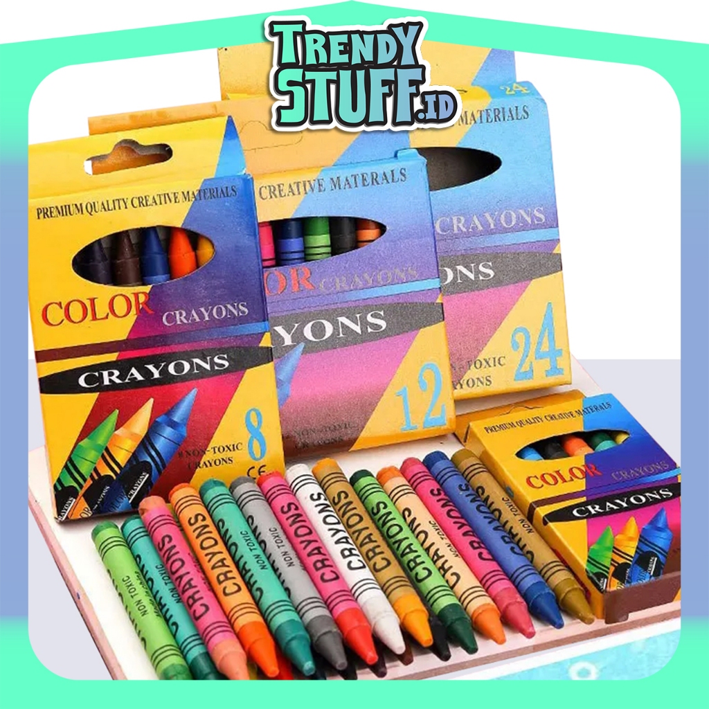 

TrendyStuff.id Crayon Set Krayon Isi 12/24 Warna Crayon Kuat Anti Kotor Tidak Beracun S096