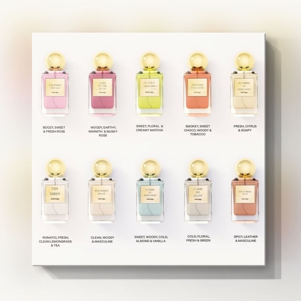 1ml | NOSTALGY | Echoes of Aqua Nocturnal Oud Crimpson Petals Winter in Rovaniemi Rose in The Attic 
