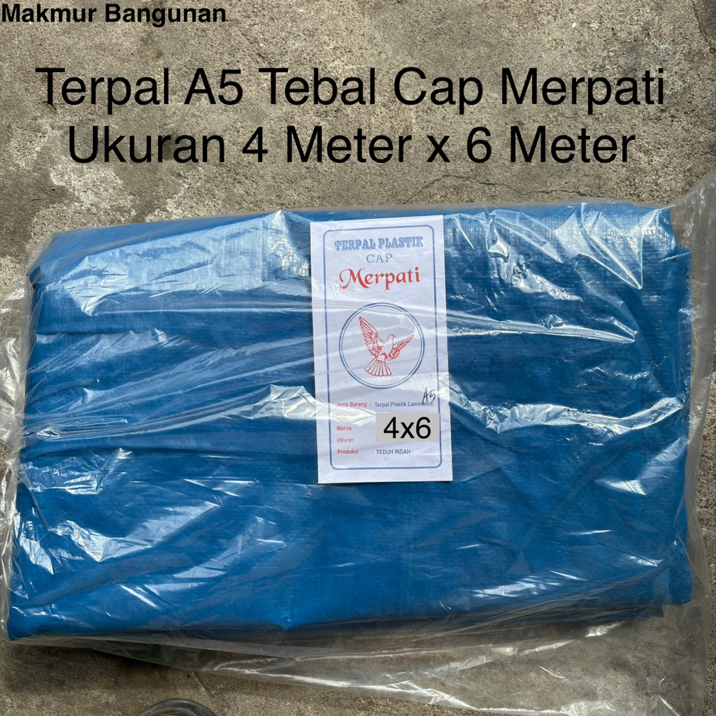 Terpal Cap Merpati Tebal A5 4x6 Meter | Terpal Plastik | Terpal Serbaguna | Tahan Panas | Anti Air |