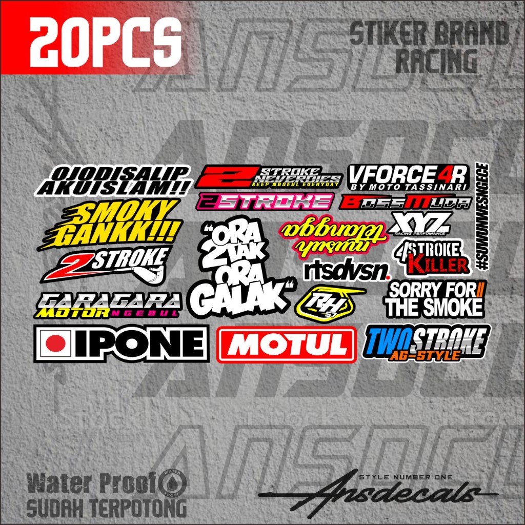 

stiker pack isi paket 20pcs kata - kata gokil abiezz lucu stiker premium cutting anti air