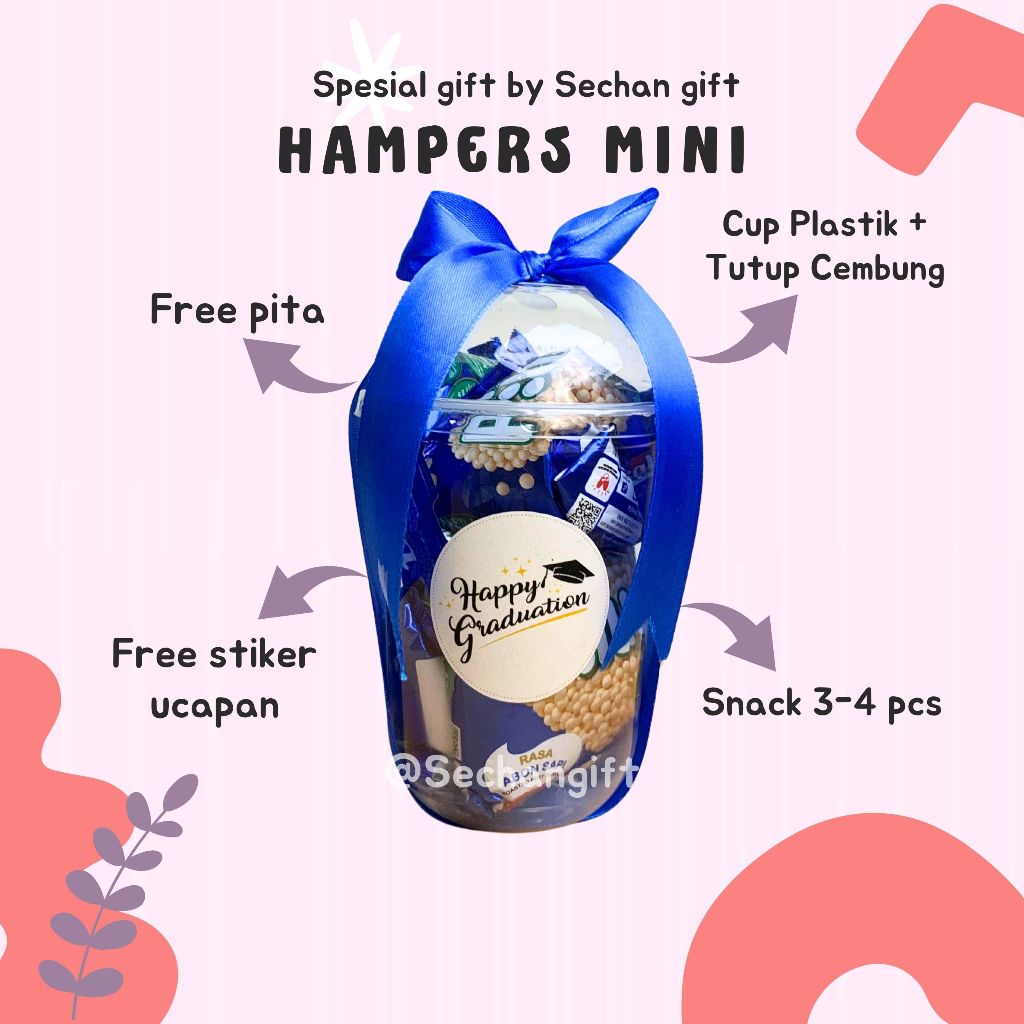 

Gift snack Pink/ hampers mini / hampers cup/ snack cup / Mini Hampers / Mini Gift Ulang Tahun