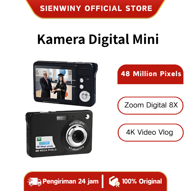 SIENWINYKamera digital retro HD Digicam Kamera Pocket 48MP Kamera Kamera digital pocket ORIGINAL