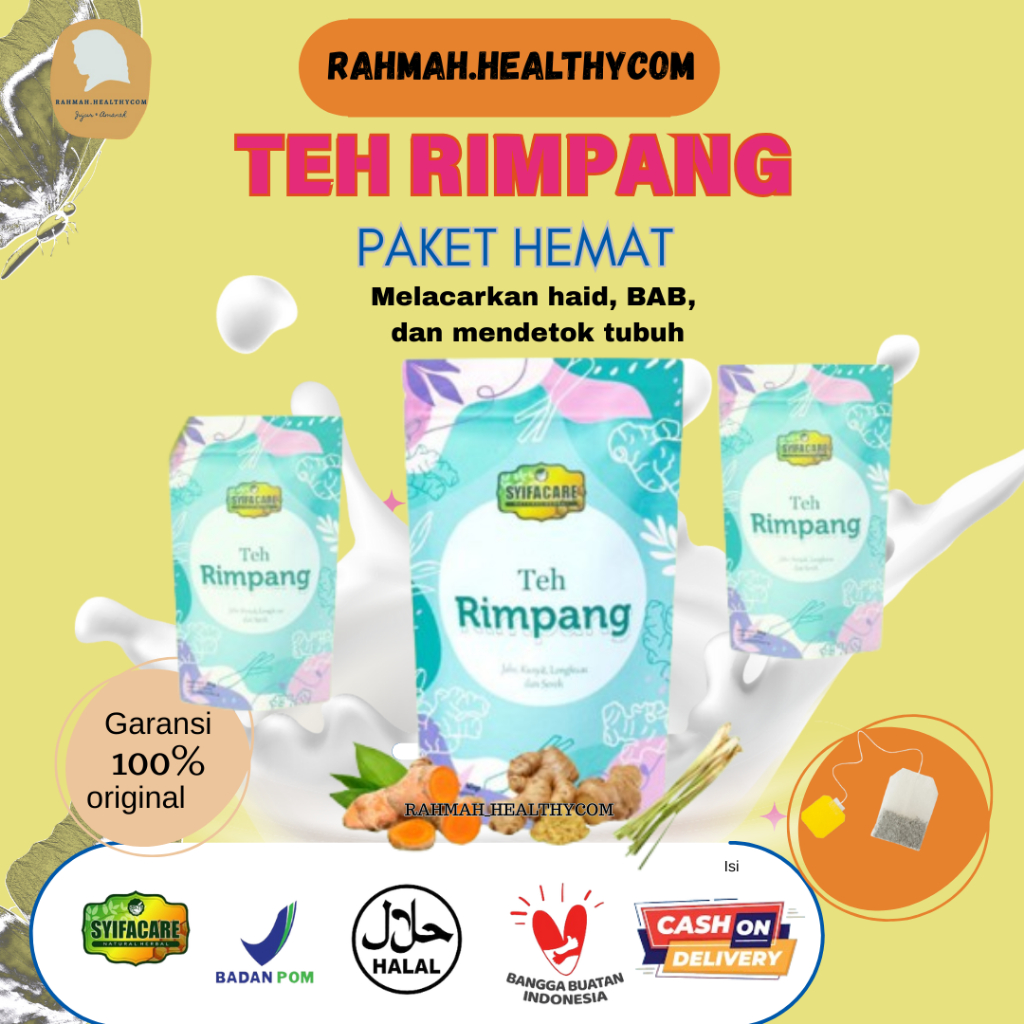 

Teh Rimpang Syifacare - Teh Celup Ramuan Herbal Solusi diet Pelangsing Alami Efektif Menurunkan BB