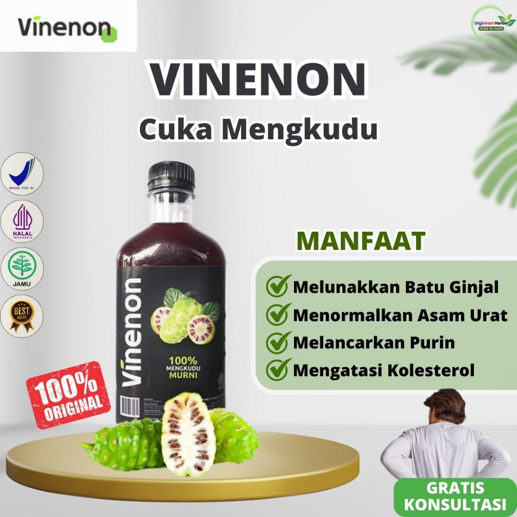 

VINENON Cuka Mengkudu 300ml – Obat Batu Ginjal, Asam Urat, Kolesterol, Diabetes Herbal