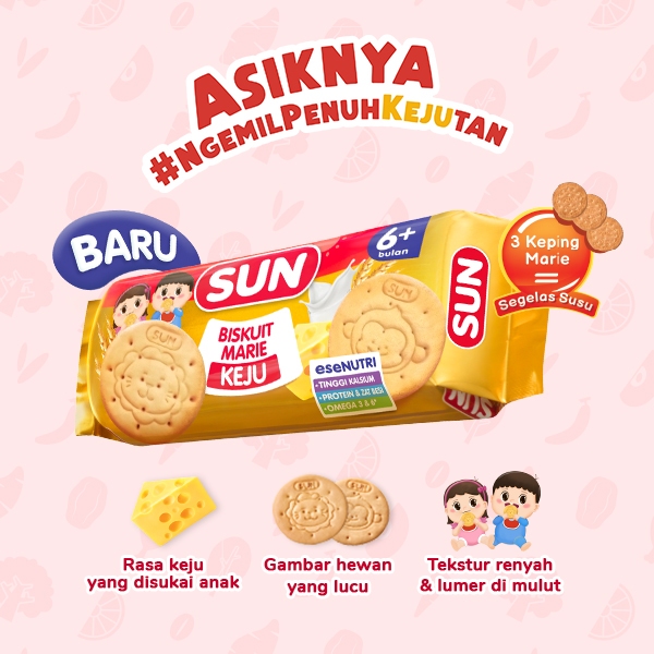 SUN BISKUIT MARIE SUSU 80gr / 150gr  | SUN BISKUIT MARIE KEJU 80GR / SNACK BISKUIT BAYI