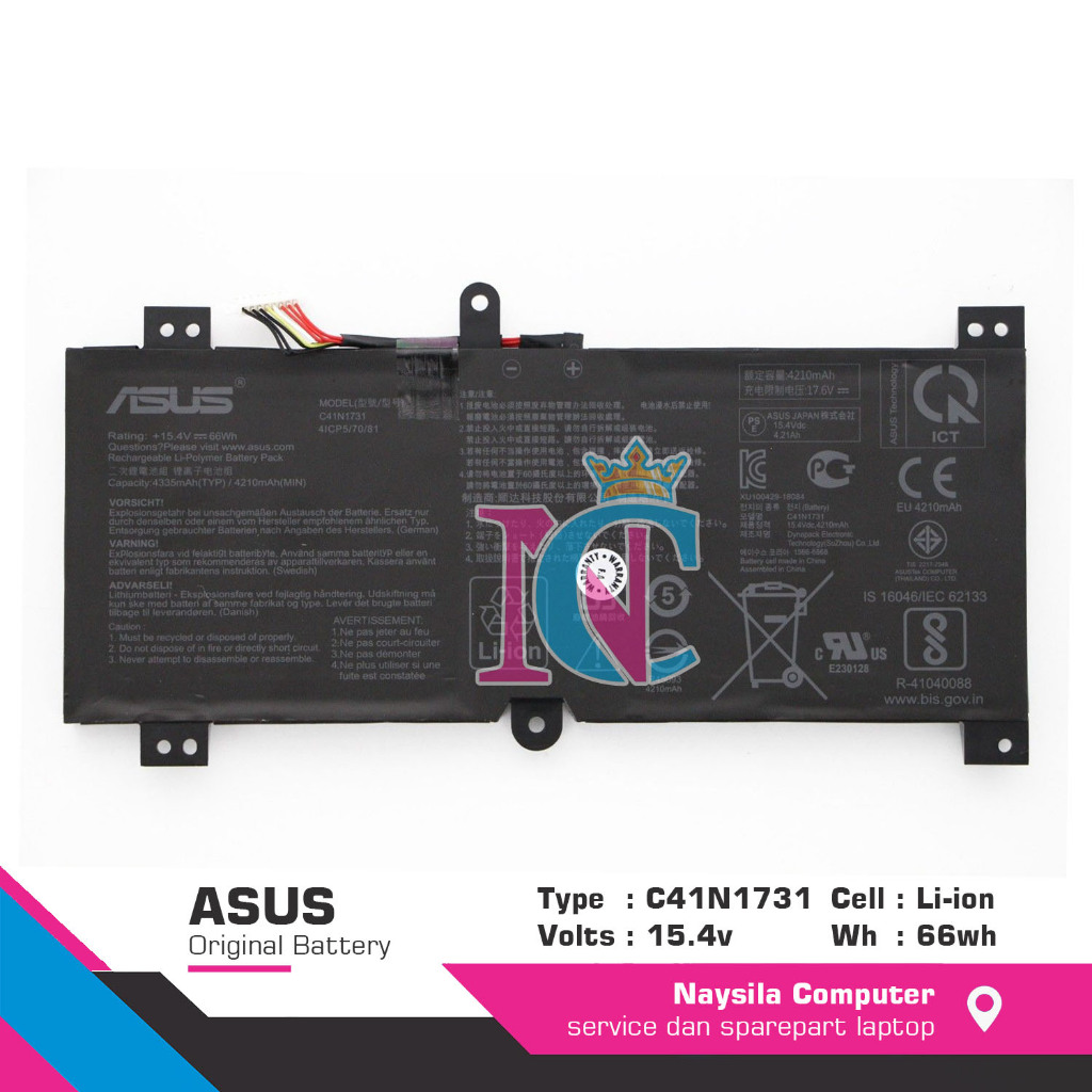 C41N1731 Battery For ASUS ROG STRIX GL504G GL504GM GL504GV GL504GW GL504GS G515GV G515GW