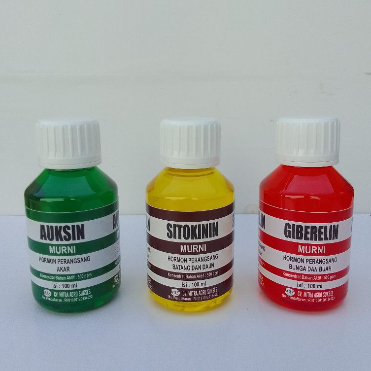 Paket Hemat Paket Lengkap  Hormon Tanaman Auksin, Sitokinin dan Giberelin @100 ml Original Asli
