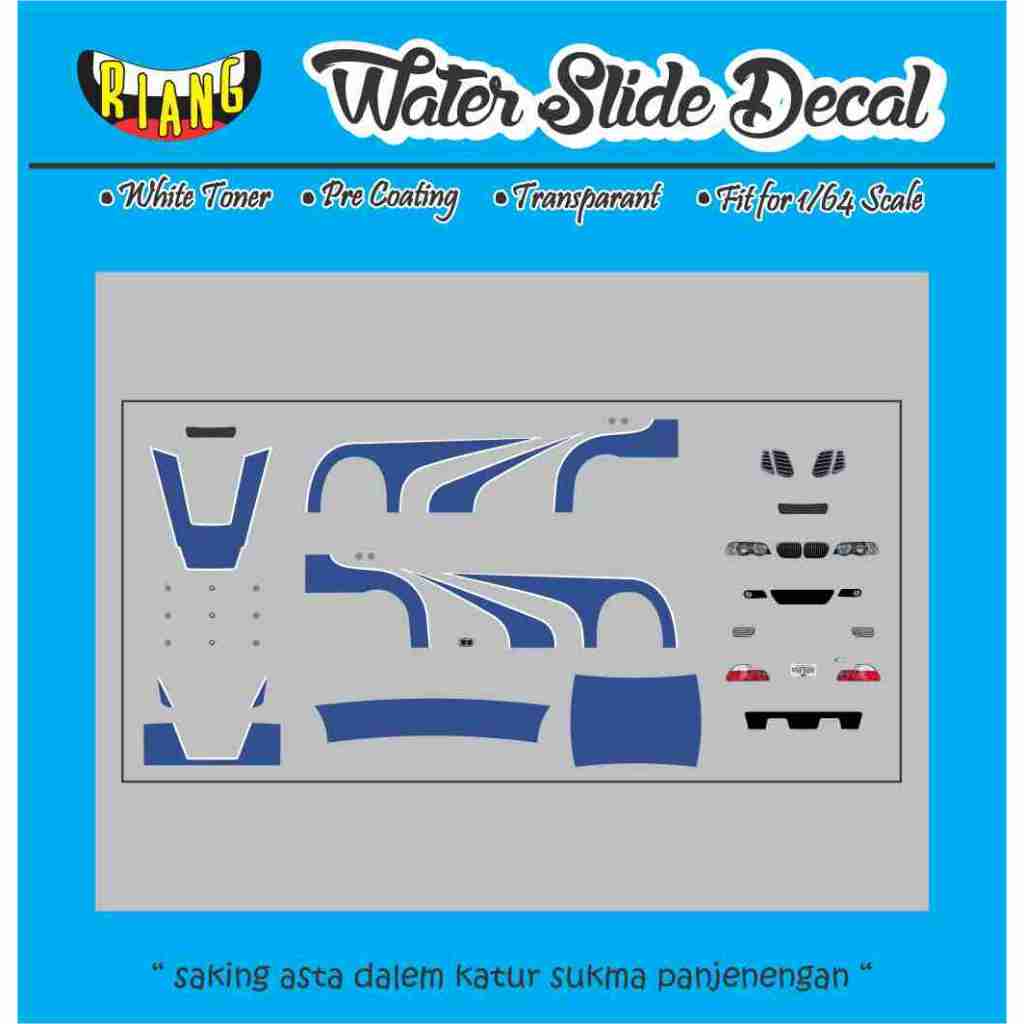 Decal Waterslide Hot Wheels Bmw M3 E46 Razor NFS Most Wanted