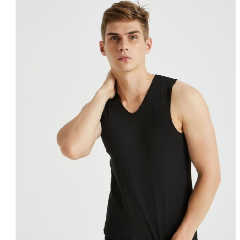 Singlet Tanktop Pria Seamless Adem Lembut Tipis Nyaman Dipakai Kaos Tanpa Lengan Laki Laki