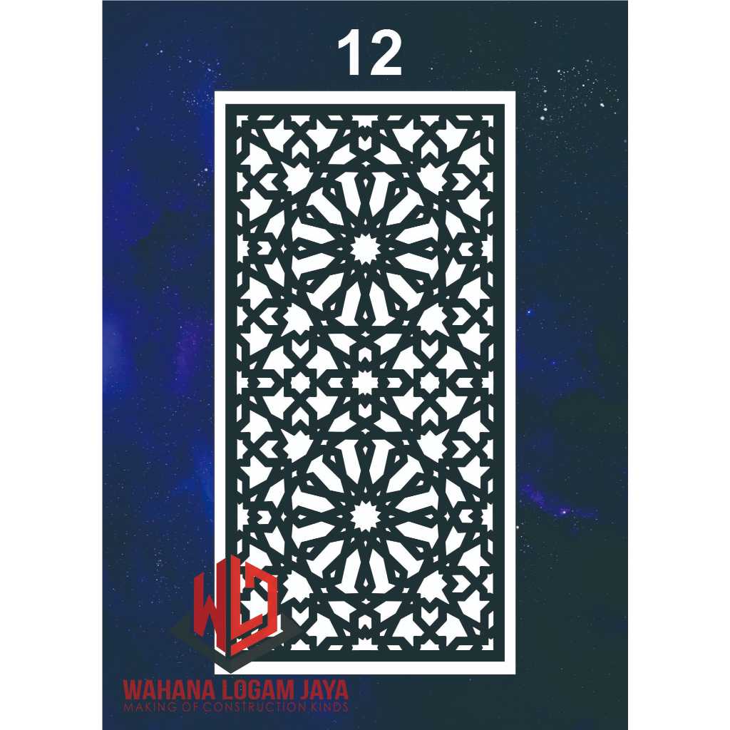 PANEL SEKAT RUANGAN / ORNAMEN MOTIF VENTILASI UKIR KRAWANGAN MIHRAB MASJID / HIASAN RUMAH MINIMALIS