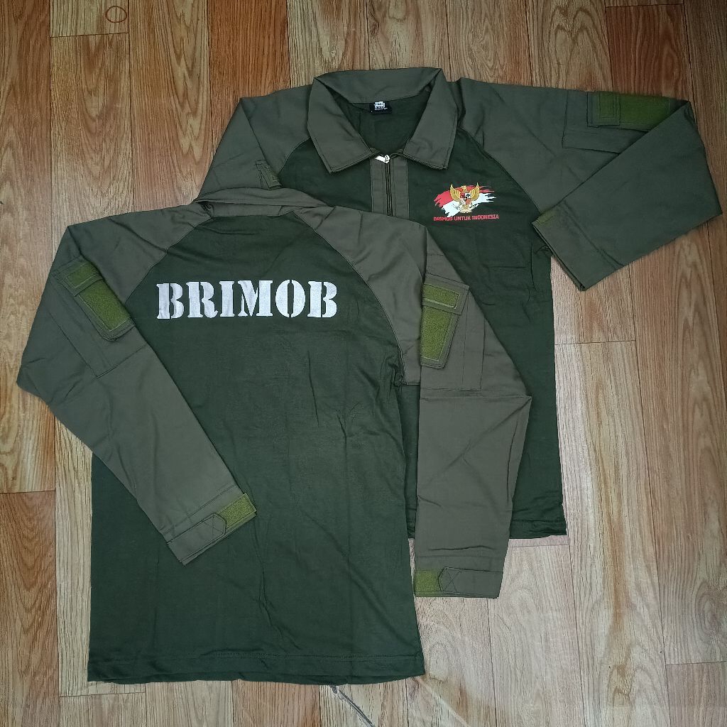 Kaos Hijau Tactical BDU Brimob Untuk Indonesia / Kaos Tactical Brimob / Kais BDU Brimob