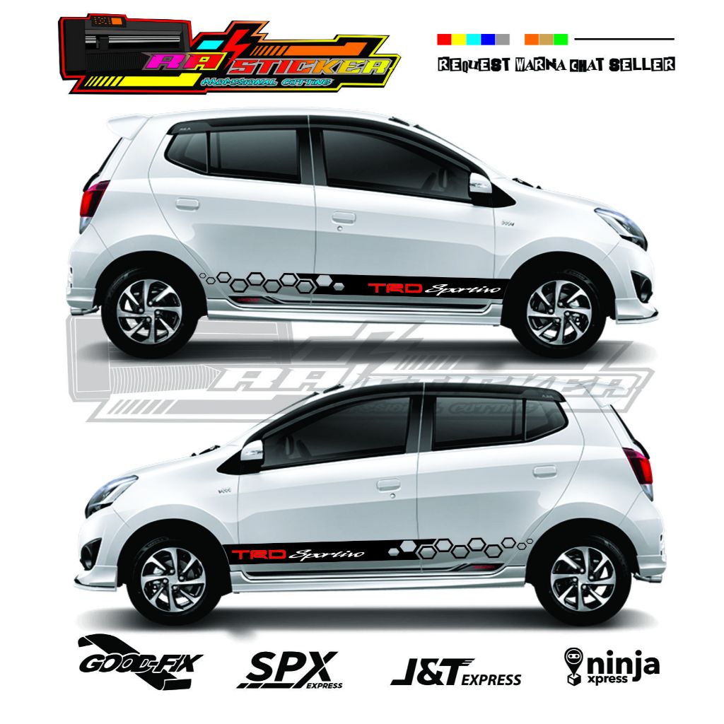 STIKER MOBIL AGYA AYLA JAZZ DLL STIKER CUTTING TRD SPORTIVO KEREN MINIMALIS