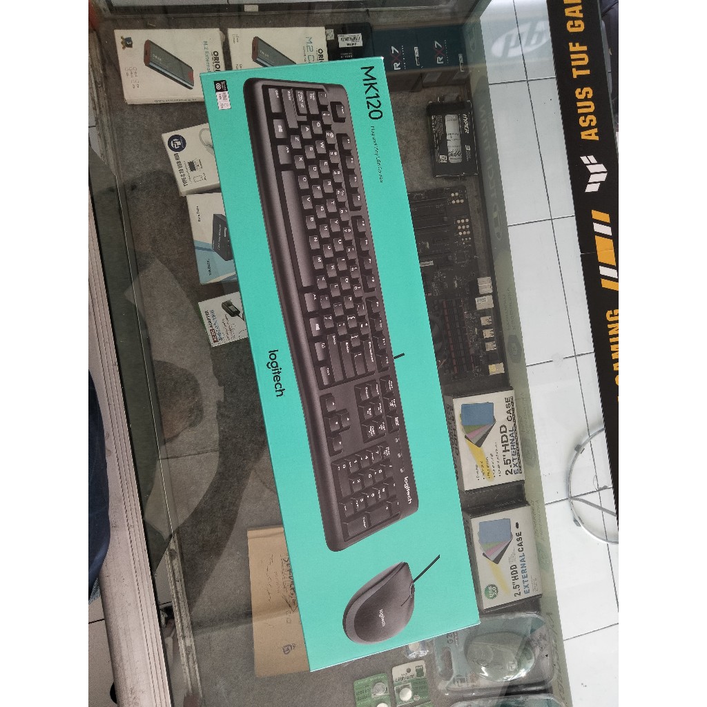 Keyboard Mouse Logitech MK120 Original Keybord Komputer Laptop Garansi Resmi Tahan Lama