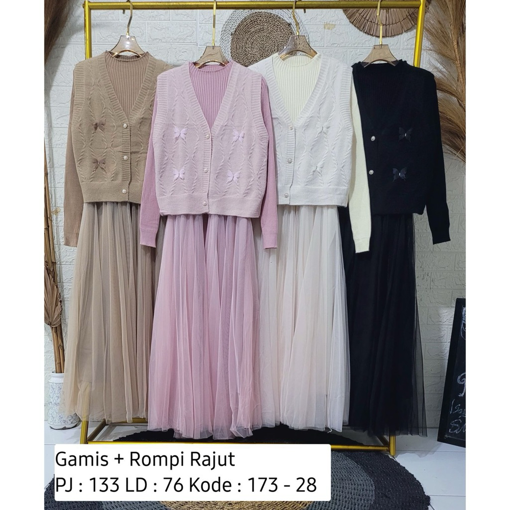 gamis rompi rajut