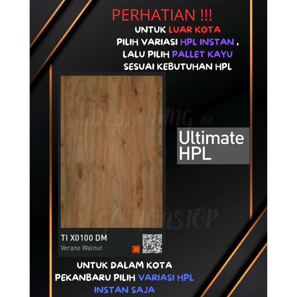(LUAR KOTA WAJIB PALLET KAYU) ULTIMATE WOODGRAIN TIERO HPL TI X 0100 DM (BACA DESKRIPSI SEBELUM CO)