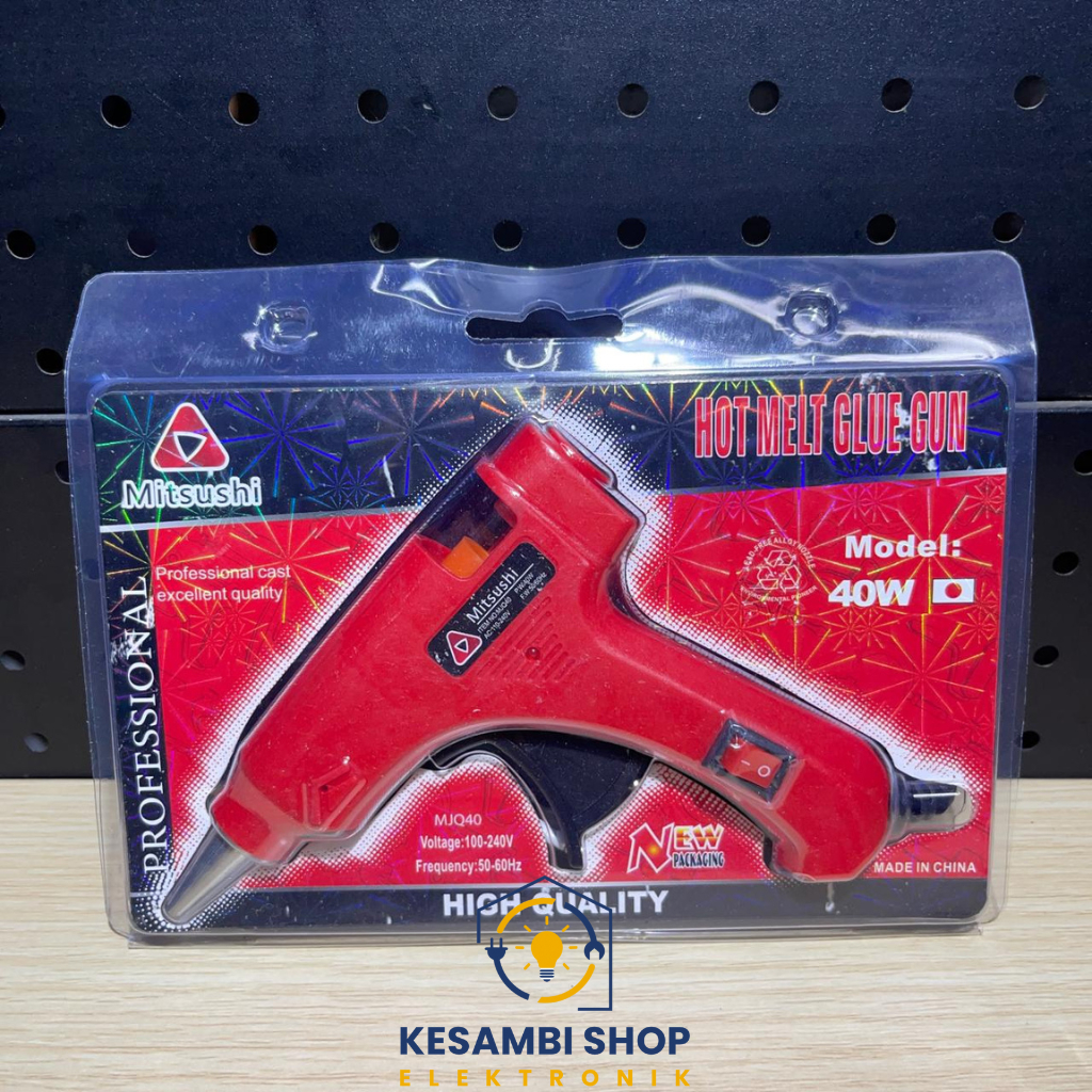 

MITSUSHI PISTOL LEM TEMBAK 40WATT HOT MELT GUN ON OFF 7mm PENCAIRAN LEM STABIL