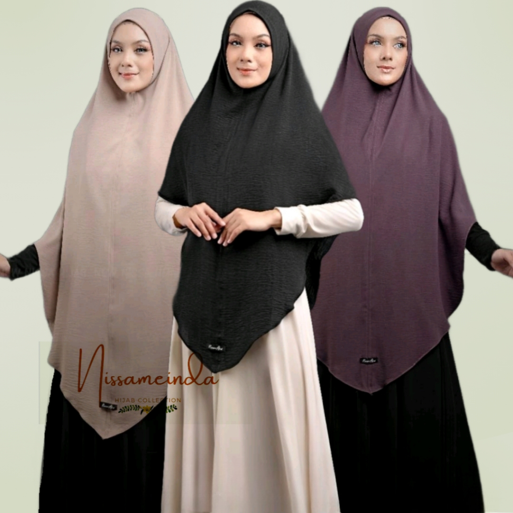 Khimar Hijab Jumbo Syari Instan Crinkle Airflow Bergo Premium Jilbab Malay Panjang