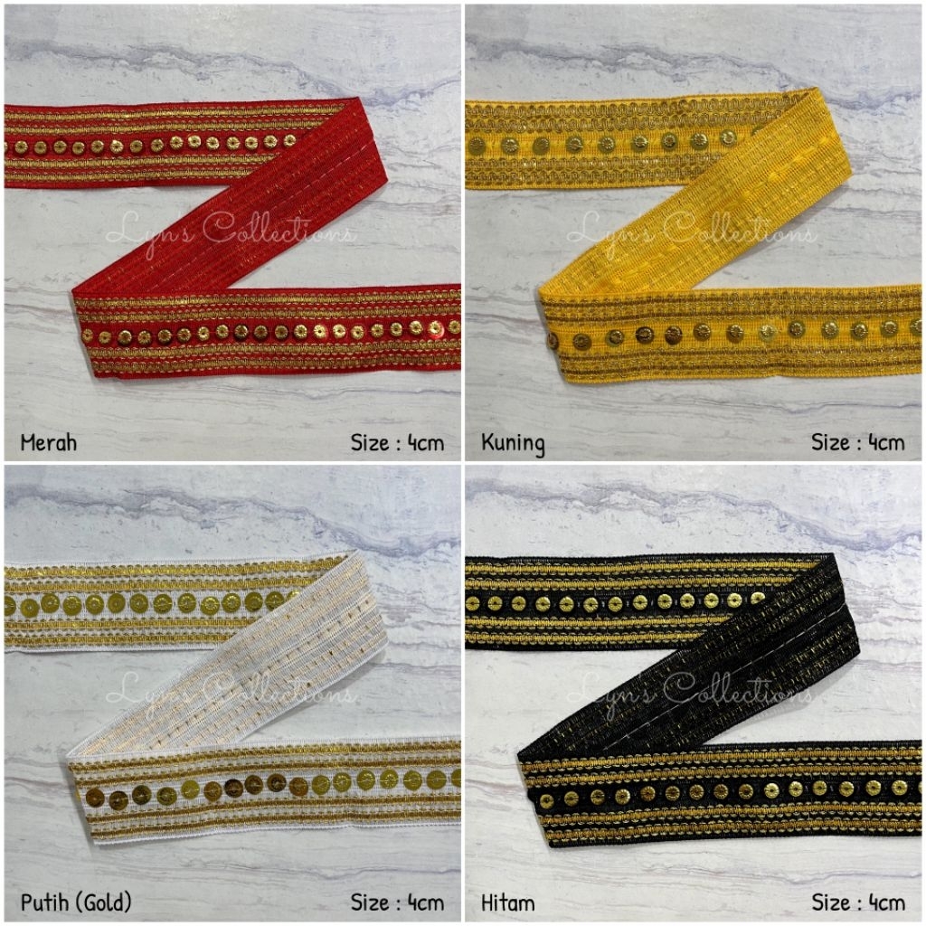 

Pita Renda India Nagin 2 | Renda Nagin Sequins 4cm