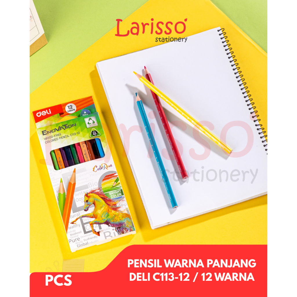 

DELI – (pcs) PENSIL WARNA / Pulas panjang DELI Enovation C113-12 - Pcs