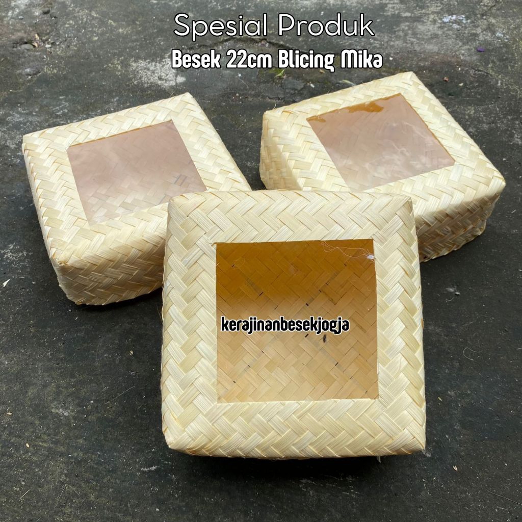 BESEK 22X22 BLICING MIKA | hampers bingkisan nasi kotak hampers jogja besek cantik besek bambu