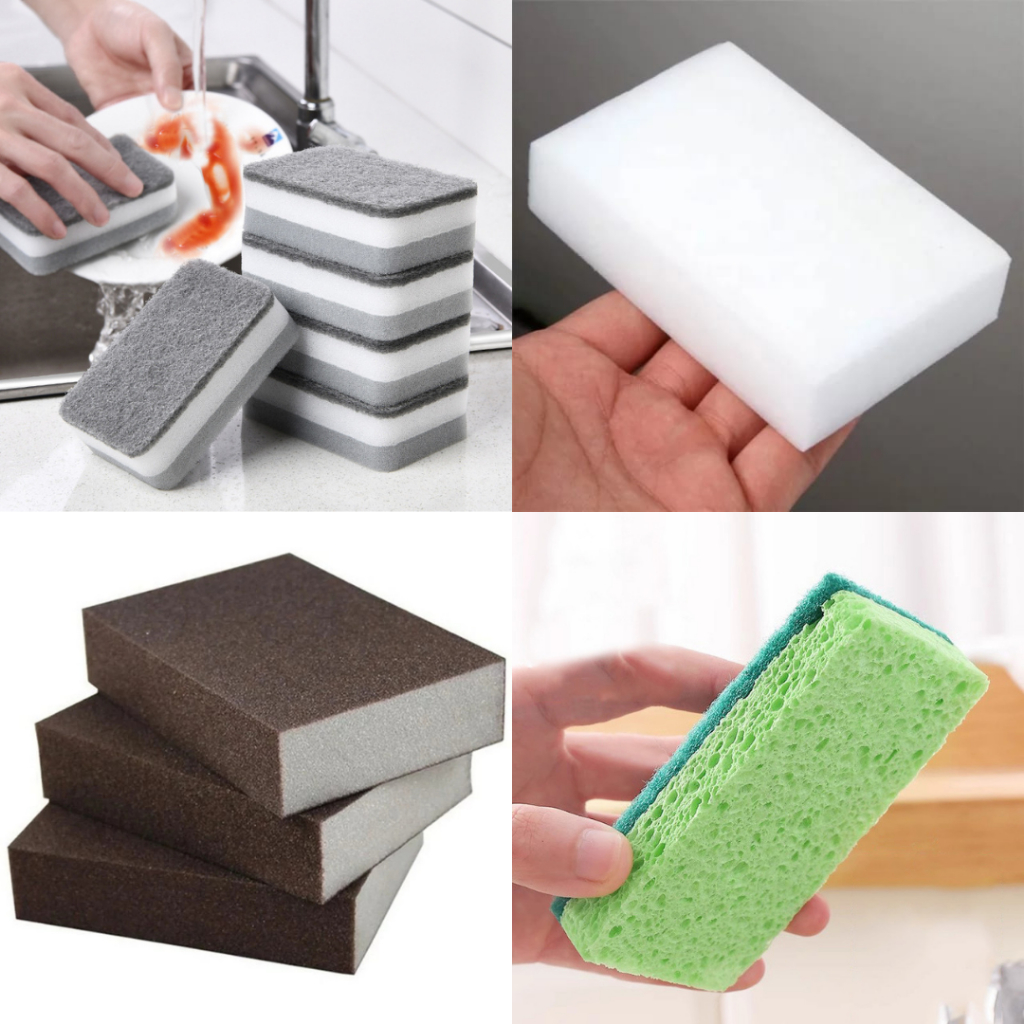 Spons Busa Spons Nano Ajaib Spons Abu 2 Sisi Spons Nano magic Kompor Panci Multifungsi Cuci Piring W