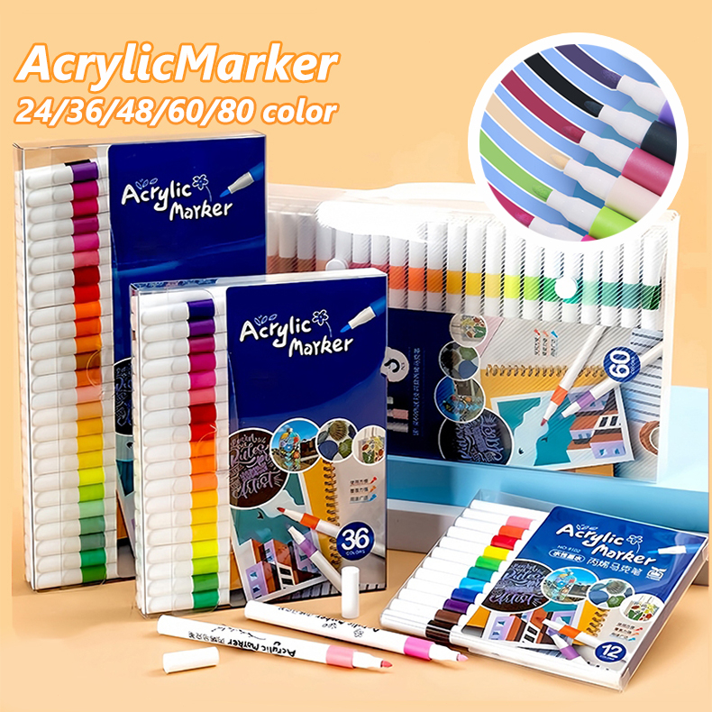 

Ay00! Acrylic Marker Set Spidol Akrilik DIY Painting Spidol Pastel Pulpen Highlight Drawing Warna