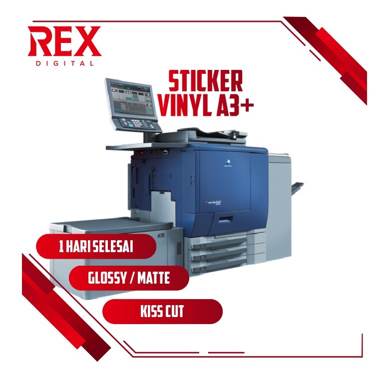

Print Sticker Vinyl / Transparan A3+ CUTTING KISSCUT! Cetak Stiker Label