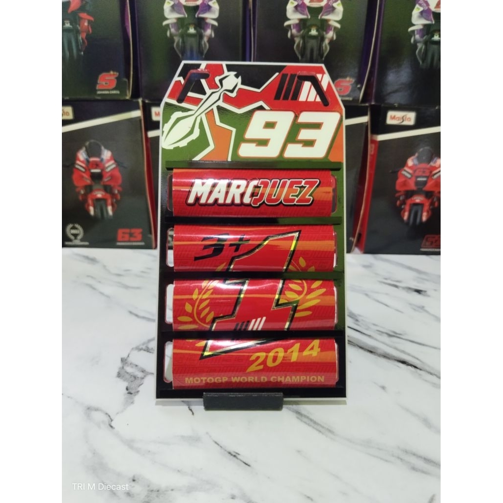 Miniatur pit board marc marquez world champion motogp 2014 skala 1:12