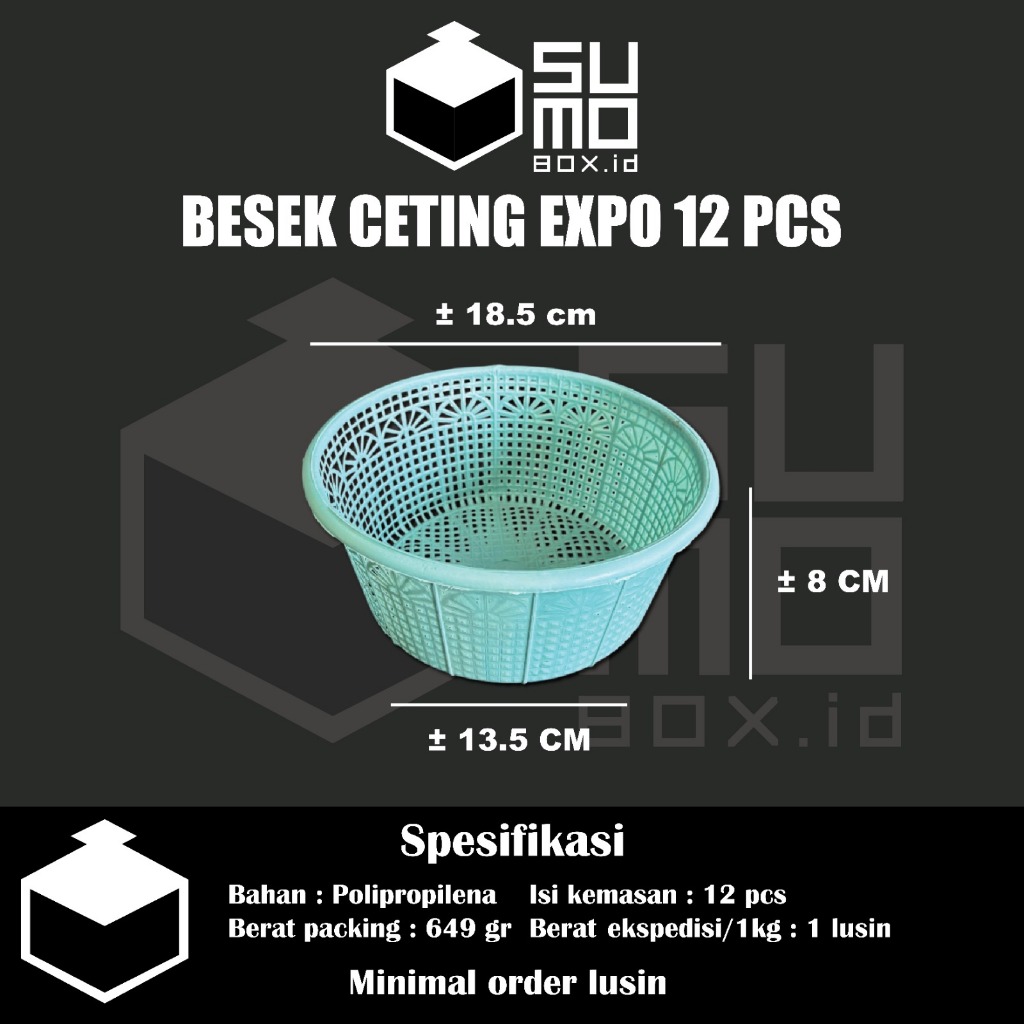 Besek ceting expo Biru ISI 12 PCS wakul keranjang plastik telur syukuran hajatan slametan