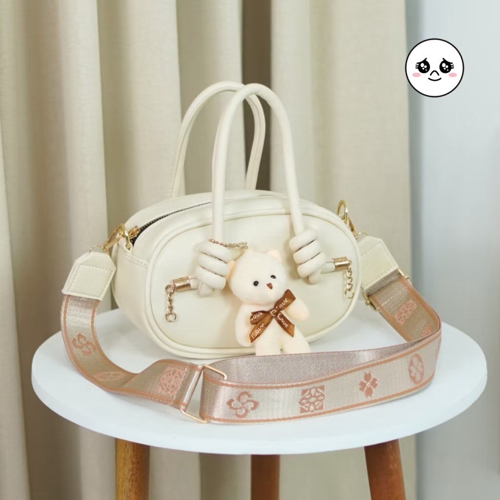 tas selempang Fashion Obon tas selempang oval boneka tas pesta
