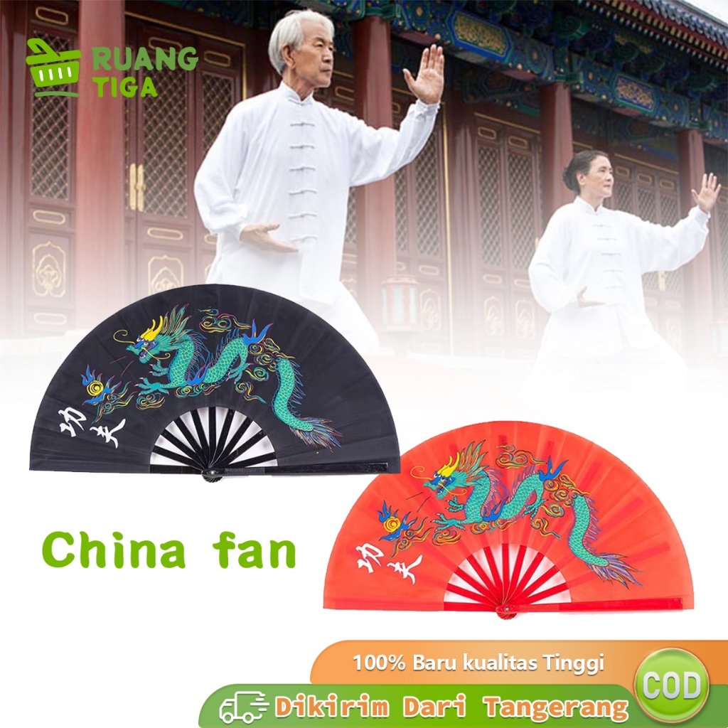 Kipas Tangan Lipat Taichi Kipas Seni Tari Kipas Lipat China Kipas Silat Taichi Naga Kipas Silat